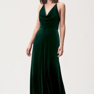Jenny Yoo Sullivan Gown - Emerald Stretch Velvet